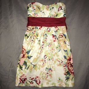 dELiA*s Strapless Floral Pleated Dress w/ Pockets